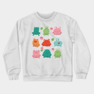 Kawaii Frogs Goblincore Cottagecore Aesthetic Reptile Art Crewneck Sweatshirt